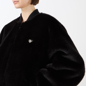 Triangle Logo Shearling Coat