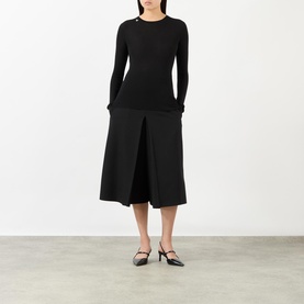 Triangle Logo Ribbed Knit Top