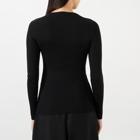 Triangle Logo Ribbed Knit Top