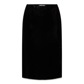 Logo Velvet Pencil Skirt