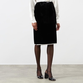 Logo Velvet Pencil Skirt