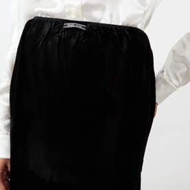 Logo Velvet Pencil Skirt
