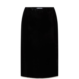 Logo Velvet Pencil Skirt