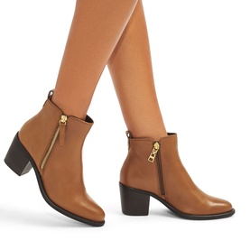 Secil Wide Fit Leather Ankle Boots