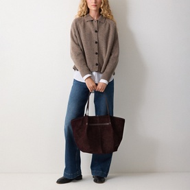 Shopper Suede Tote Bag