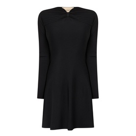 Ruched Bow Mini Dress