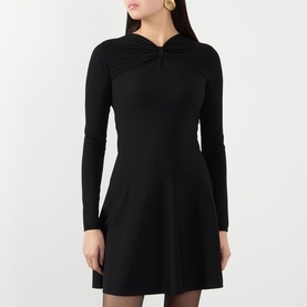 Ruched Bow Mini Dress