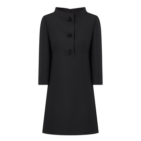 Embellished Button Mini Shift Dress