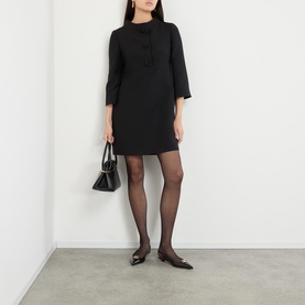 Embellished Button Mini Shift Dress