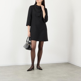 Embellished Button Mini Shift Dress