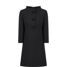 Embellished Button Mini Shift Dress