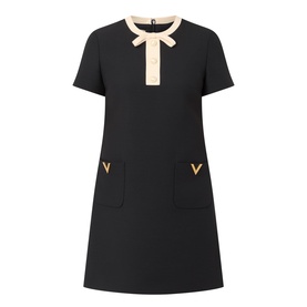 Bow Detail Mini Shift Dress