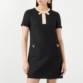 Bow Detail Mini Shift Dress