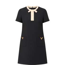 Bow Detail Mini Shift Dress