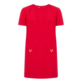 V Logo Pocket Dress