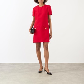V Logo Pocket Dress