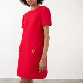 V Logo Pocket Dress
