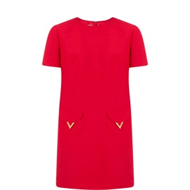 V Logo Pocket Dress