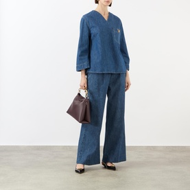 V Logo Pocket Blouse