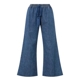 V Logo Wide Leg Jeans