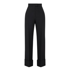 High-Rise Tailored Straight Leg Trousers
