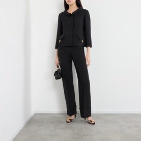 High-Rise Tailored Straight Leg Trousers