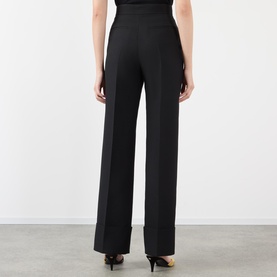 High-Rise Tailored Straight Leg Trousers