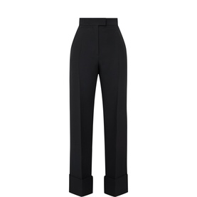 High-Rise Tailored Straight Leg Trousers