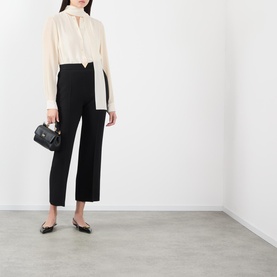 High-Rise Tailored Cropped Trousers