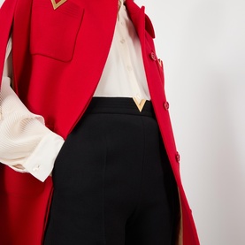 High-Rise Tailored Cropped Trousers
