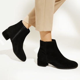 Pippie Wide Fit Suede Ankle Boots