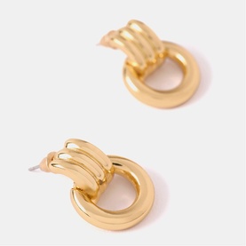 Hoop Link Stud Earrings
