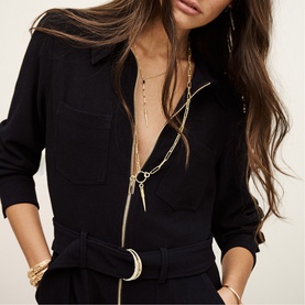 Fleur Zipped Belted Jumpsuit