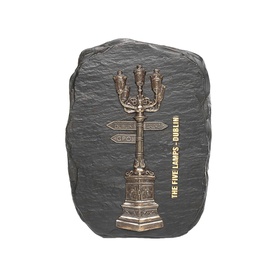 Five Lamps Bronze Plaque