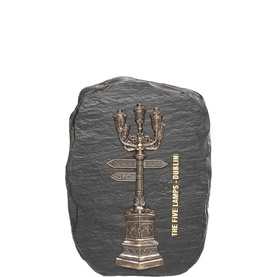 Five Lamps Bronze Plaque