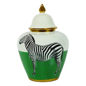 Zebra Small Decorative Jar