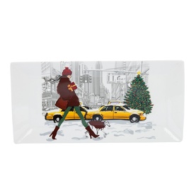 Christmas in NYC Platter Two-Piece Set