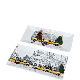 Christmas in NYC Platter Two-Piece Set