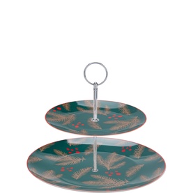 Festive Fir Two-Tier Cake Stand