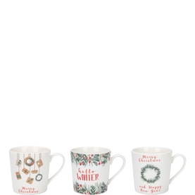 Christmas Spirit Mugs Six-Piece Set