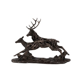 Driftwood Running Deer Bronze Ornament