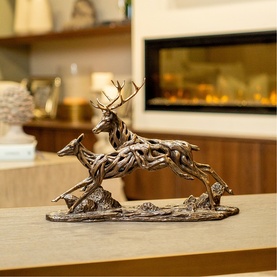 Driftwood Running Deer Bronze Ornament