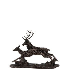 Driftwood Running Deer Bronze Ornament
