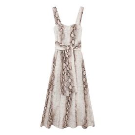 Amy Snake Tie Front Flared Dress