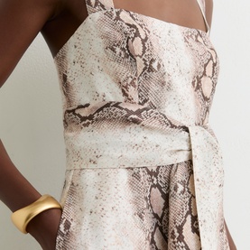 Amy Snake Tie Front Flared Dress