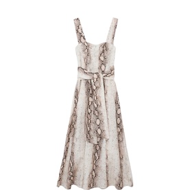 Amy Snake Tie Front Flared Dress