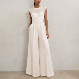 Alba Sheer Panel Wide Leg Jumpsuit