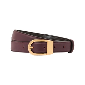Hazel Leather Curved Buckle Belt
