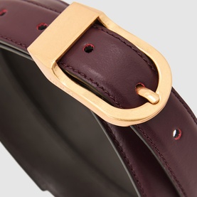 Hazel Leather Curved Buckle Belt