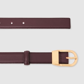 Hazel Leather Curved Buckle Belt